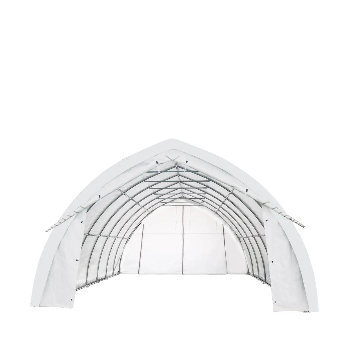 20' x 30' Arch Wall Peak Ceiling Storage Shelter with Heavy Duty 11 oz PE Cover & Drive Through Doors, TMG-ST2032P (Previously ST2031P)