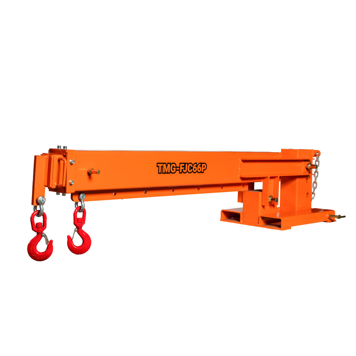 Forklift Telescoping Pivoting Jib Crane, 6600 lb Capacity, Adjustable Boom (30”-138”), Lock Pin Safety, TMG-FJC66P