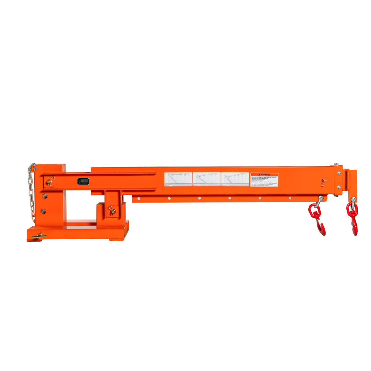 Forklift Telescoping Pivoting Jib Crane, 6600 lb Capacity, Adjustable Boom (30”-138”), Lock Pin Safety, TMG-FJC66P
