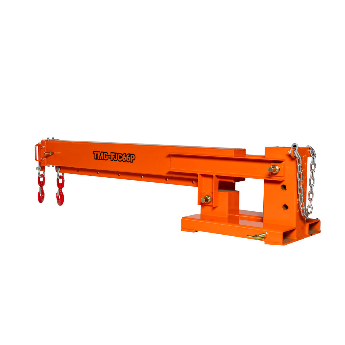 Forklift Telescoping Pivoting Jib Crane, 6600 lb Capacity, Adjustable Boom (30”-138”), Lock Pin Safety, TMG-FJC66P
