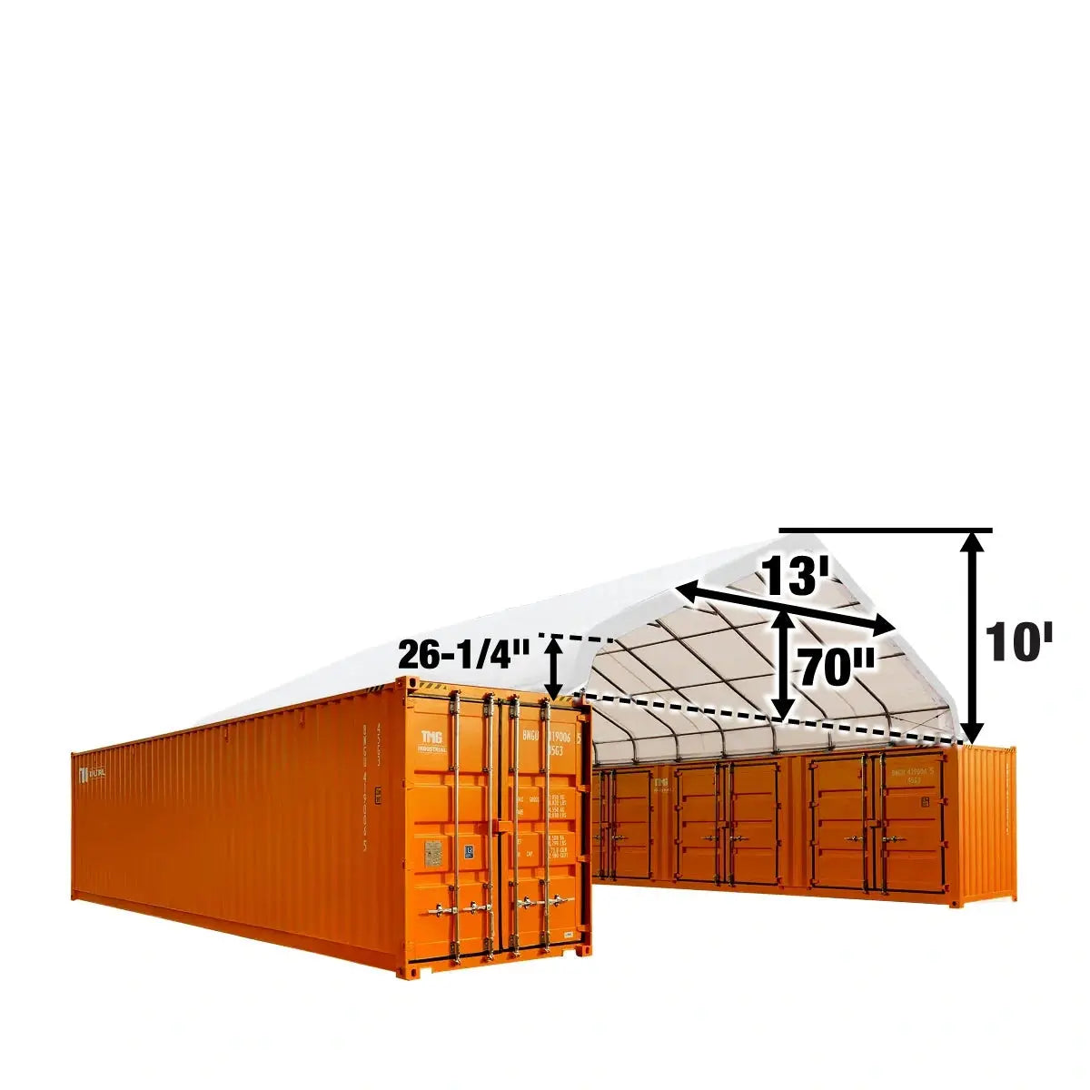 30' x 40' PVC Fabric Container Peak Roof Shelter Pro Series, Fire Retardant, UV Protected, TMG-ST3042CV (Previously ST3041CV)