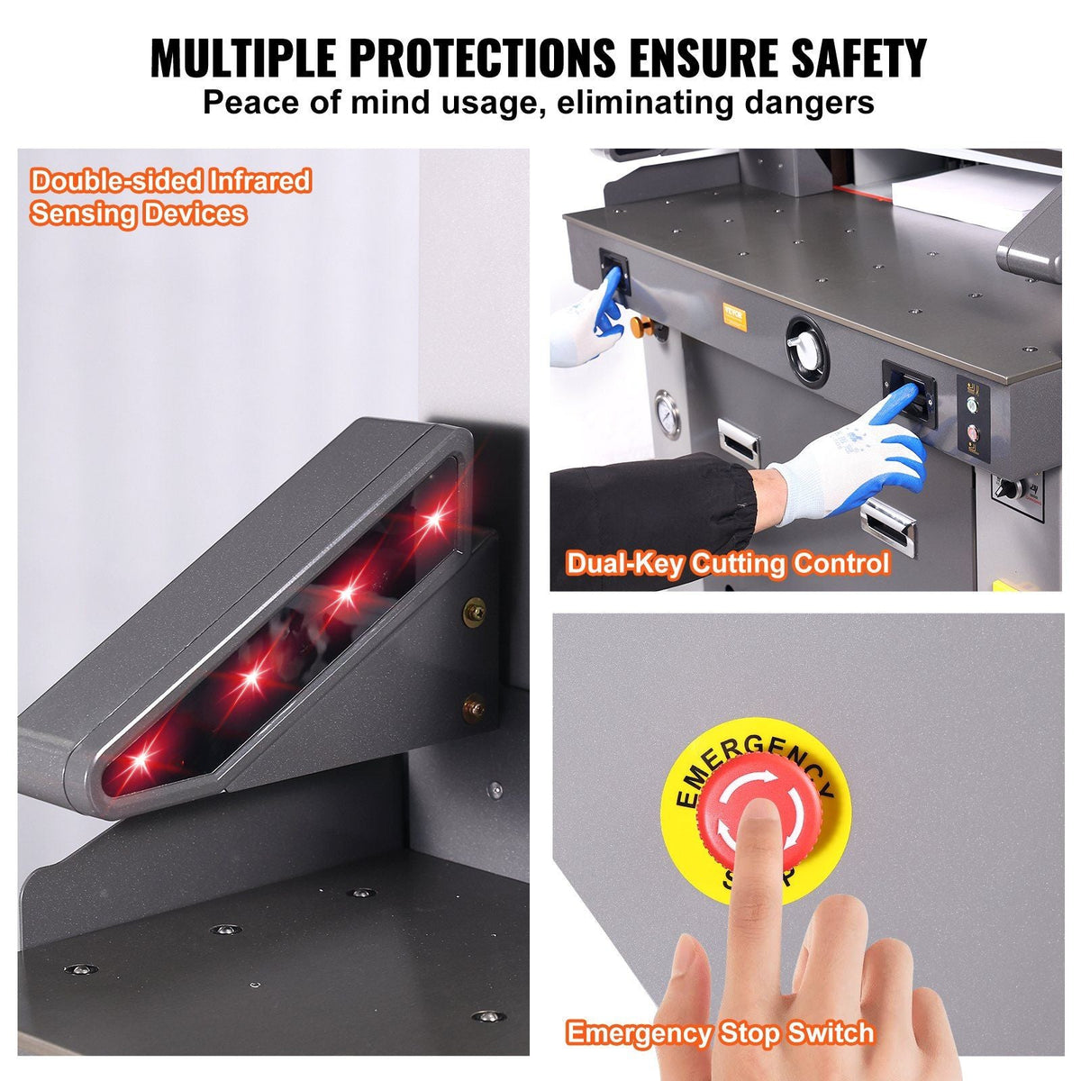VEVOR Electric Hydraulic Paper Cutter, Heavy Duty Paper Cutter Machine 26" /660.4mm Cutting Width, 3.14"/80mm Cutting Thickness, Electric Paper Trimmer with 7" Touchscreen Numerical Control