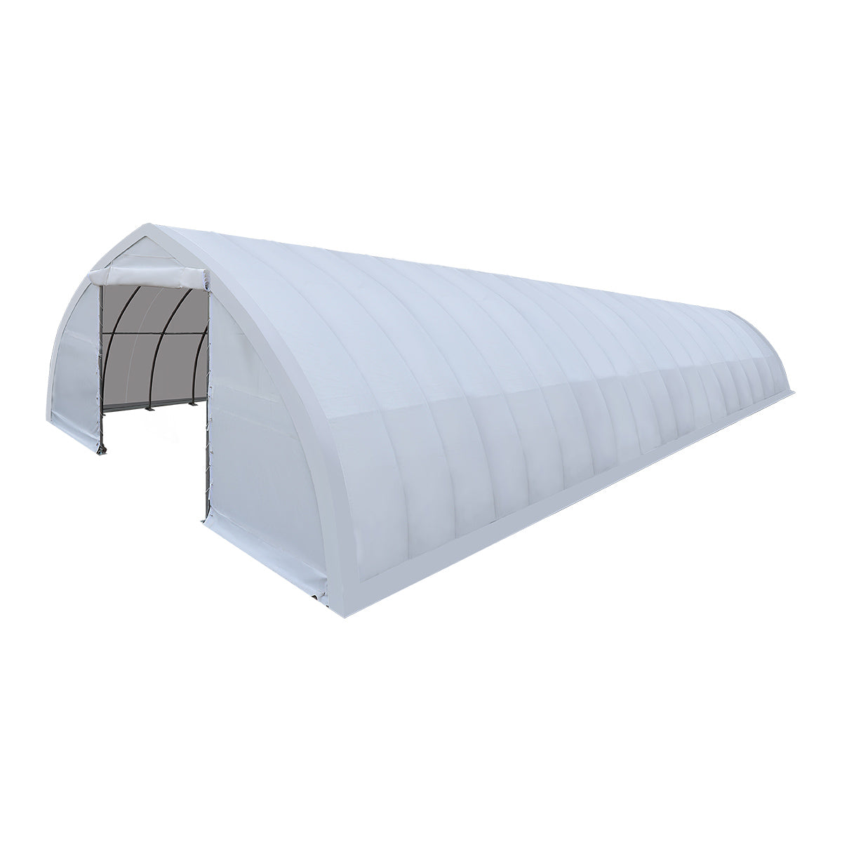 30' x 80' Peak Ceiling Storage Shelter with Heavy Duty 11 oz PE Cover & Drive Through Doors, TMG-ST3082E (Previously ST3080E)