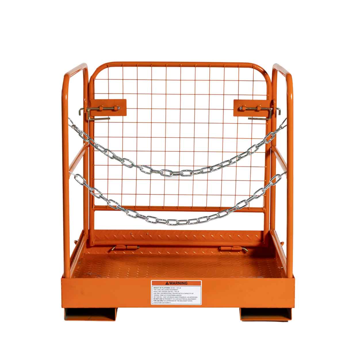 Forklift Work Platform 36"x36", 800 lb Capacity, Foldable Safety Cage with Hand Rails and Non-Slip Floor, TMG-FWP08