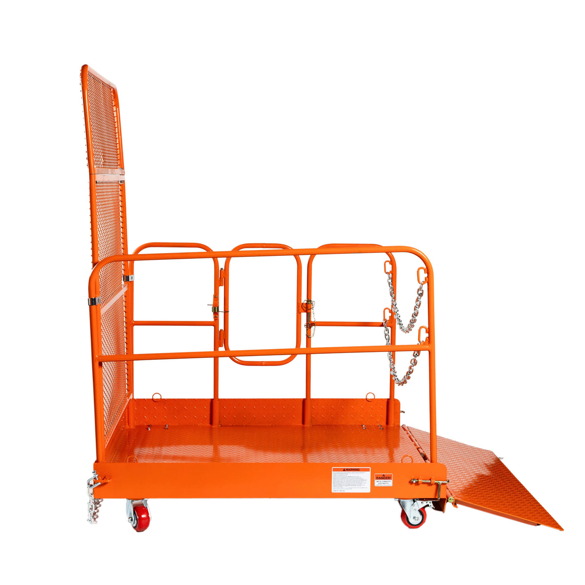 Forklift Work Platform 54”x54”, 3300 lb Capacity, Heavy-Duty Safety Cage with Access Ramp, TMG-FWP33