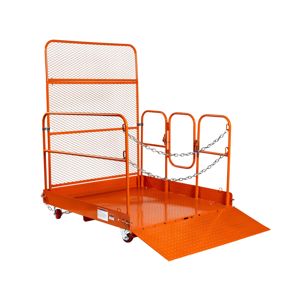 Forklift Work Platform 54”x54”, 3300 lb Capacity, Heavy-Duty Safety Cage with Access Ramp, TMG-FWP33