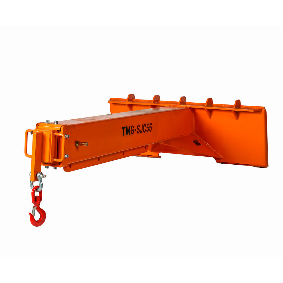 Skid Steer Telescopic Jib Crane, 5000 lb Capacity, Adjustable 72”-120” Boom with 3-Ton Hook, TMG-SJC55