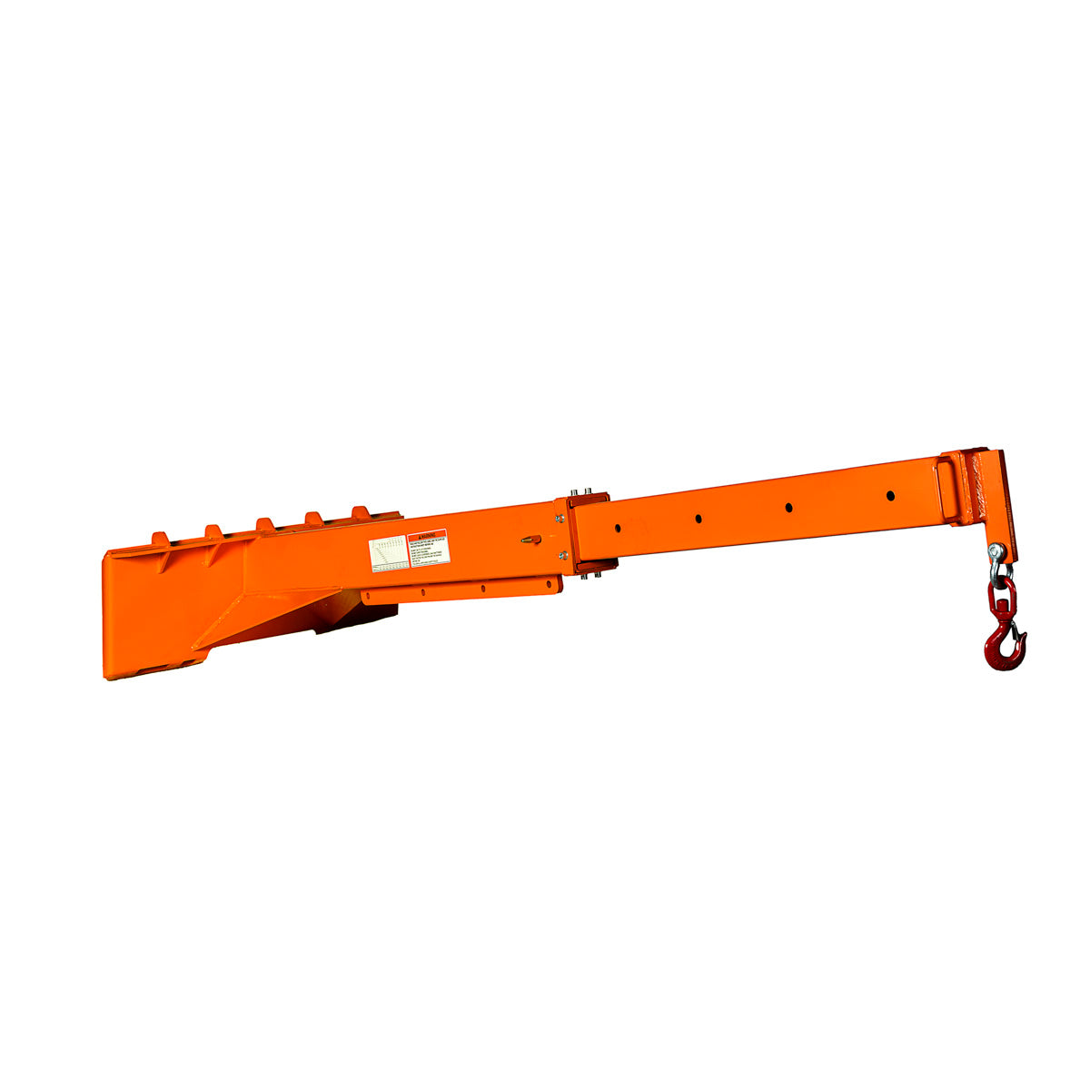 Skid Steer Telescopic Jib Crane, 5000 lb Capacity, Adjustable 72”-120” Boom with 3-Ton Hook, TMG-SJC55