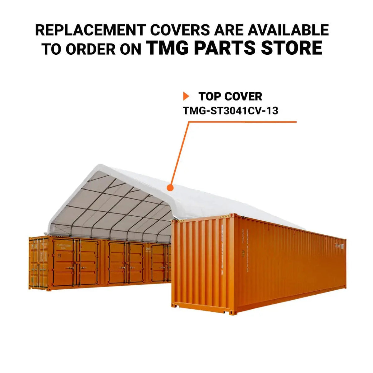30' x 40' PVC Fabric Container Peak Roof Shelter Pro Series, Fire Retardant, UV Protected, TMG-ST3042CV (Previously ST3041CV)