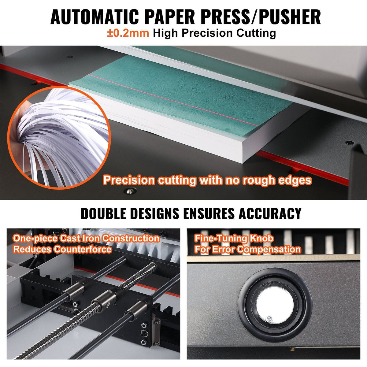 VEVOR Electric Hydraulic Paper Cutter, Heavy Duty Paper Cutter Machine 26" /660.4mm Cutting Width, 3.14"/80mm Cutting Thickness, Electric Paper Trimmer with 7" Touchscreen Numerical Control